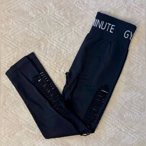 Black Gym Leggings with Cut-Out Design